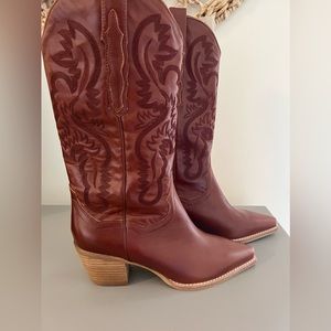 Jeffrey Campbell Free People Dagget Western Boots, size 7.5 in Brown